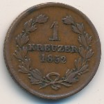 Baden, 1 kreuzer, 1847–1852