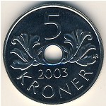 Норвегия, 5 крон (1998–2012 г.)