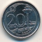 Singapore, 20 cents, 2013–2018