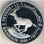 Bahrain, 5 dinars, 1986