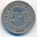 Colombia, 2 1/2 centavos, 1886