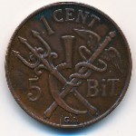 Danish West Indies, 1 cent, 1913