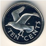 Barbados, 10 cents, 1973–2008