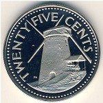 Barbados, 25 cents, 1973–2009