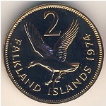 Falkland Islands, 2 pence, 1974–1992