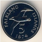 Falkland Islands, 5 pence, 1974–1992