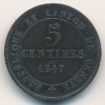 Geneva, 5 centimes, 1847