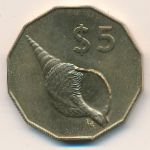 Cook Islands, 5 dollars, 1987–1994