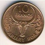 Madagascar, 10 francs, 1996