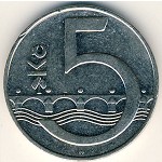 Czech, 5 korun, 1993–2013