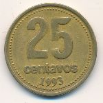 Argentina, 25 centavos, 1993–2010