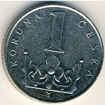 Czech, 1 koruna, 1993–2017