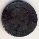 France, 5 centimes, 1853–1857