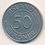 Iceland, 50 kronur, 1968