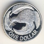 New Zealand, 1 dollar, 1990