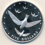 Cook Islands, 5 dollars, 1977
