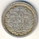 Нидерланды, 10 центов (1916 г.)