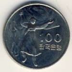 South Korea, 100 won, 1975