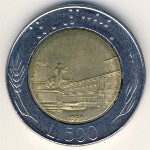 Италия, 500 лир (1990 г.)