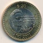 Mexico, 20 pesos, 2000–2001