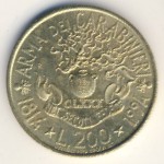 Италия, 200 лир (1994 г.)