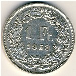 Switzerland, 1 franc, 1875–1967