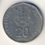 Portugal, 20 escudos, 1987