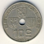 Belgium, 10 centimes, 1938–1939