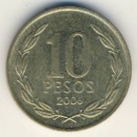 Чили, 10 песо (1991–2015 г.)