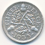 Great Britain, 3 pence, 1933