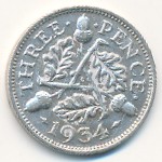 Great Britain, 3 pence, 1934