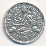 Great Britain, 3 pence, 1934
