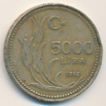 Турция, 5000 лир (1992 г.)