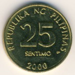 Philippines, 25 centimos, 1995–2004