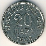 Montenegro, 20 para, 1906–1908