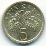 Singapore, 5 cents, 1989