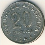 Argentina, 20 centavos, 1954–1956