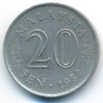 Malaysia, 20 sen, 1982