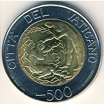 Vatican City, 500 lire, 1997