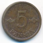 Finland, 5 pennia, 1963&ndash;1976