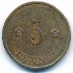 Finland, 5 pennia, 1938