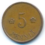 Finland, 5 pennia, 1932