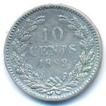 Нидерланды, 10 центов (1889–1890 г.)