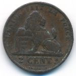 Belgium, 2 centimes, 1874&ndash;1909