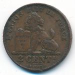 Belgium, 2 centimes, 1905