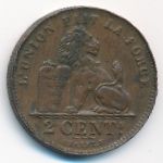 Belgium, 2 centimes, 1909