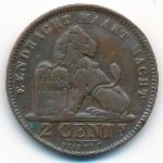 Belgium, 2 centimes, 1911
