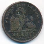 Belgium, 2 centimes, 1911&ndash;1912