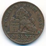 Belgium, 2 centimes, 1919