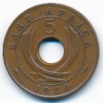 Восточная Африка, 5 центов (1923–1935 г.)